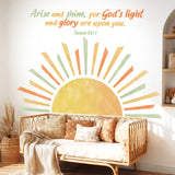 Boho Sunrise Wall Stickers with Bible Verse Isaiah 60:1 (SG2-2523)