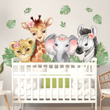 Watercolour Jungle Animals Wall Stickers