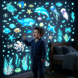 DECOWALL Glow-in-the-Dark Underwater Sea Animals Wall Stickers(GDS4-8097)