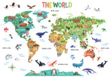 Animal World Map Wall Stickers