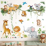 Jungle Animal Branch Wall Stickers