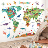 Dinosaur World Map Wall Stickers