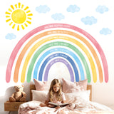 Extra Large Rainbow Wall Stickers – Positive Affirmation Quotes Wall Decals (FH4-2524)