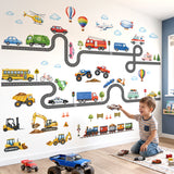 DECOWALL Cars Roads Transport Vehicles Kids Bedroom Wall Stickers (SG3-2613)