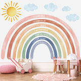 DECOWALL Extra Large Watercolour Rainbows and Quotes Wall Stickers (FH4-2432)