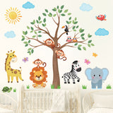 Jungle Animals Tree Wall Stickers