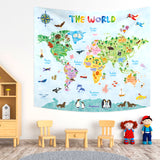 Animal World Map Tapestry