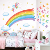 Unicorn Rainbow Butterflies Wall Stickers (SG2-2401)