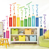 Educational Pencil Crayons Wall Stickers