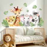 Watercolour Jungle Animals Wall Stickers