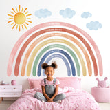 DECOWALL Extra Large Watercolour Rainbows and Quotes Wall Stickers (FH4-2432)