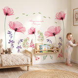 X-ray Pink Flowers Wall Stickers