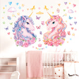 Two Large Size Unicorns Wall Stickers