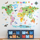 Animal World Map Wall Stickers (XLarge)