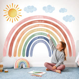 DECOWALL Extra Large Watercolour Rainbows and Quotes Wall Stickers (FH4-2432)