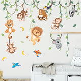 Jungle animals and Vines Wall Stickers