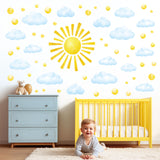 Cloud, Sun and Dot Wall Stickers