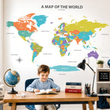 Colourful World Map Wall Stickers