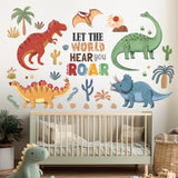 Colourful 5 dinosaurs Wall Stickers