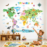 Animal World Map Wall Stickers (XLarge)