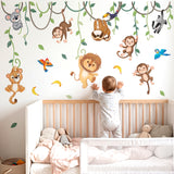 Climbing Jungle Animals Wall Stickers (SG2-2419)
