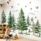 DECOWALL Watercolour Forest Tree Wall Stickers (SG4-2606)