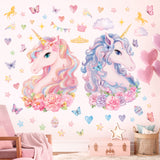 Two Large Size Unicorns Wall Stickers