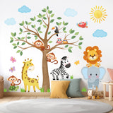 Jungle Animals Tree Wall Stickers