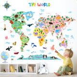 Animal World Map Wall Stickers (SG2-1615S)