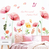 Light Pink X-ray Flowers Wall Stickers (SG2-2206)