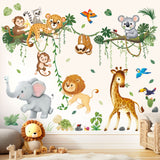 Jungle Animal Branch Wall Stickers