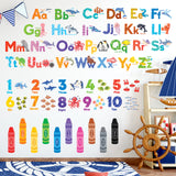 Sea Animals Alphabet Numbers Colour Wall Stickers