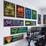DECOWALL Neon Gaming Posters Wall Stickers (SG2-2602)