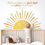 Boho Sunrise Wall Stickers with Bible Verse Isaiah 60:1 (SG2-2523)