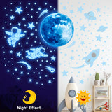 DECOWALL Glow in the Dark Moon & Astronaut Wall Stickers (GDS4-7005)