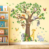 Large Tree Jungle Animals Wall Stickers