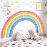DECOWALL X-Large Watercolour Rainbow Clouds Stars Wall Art Stickers (FH4-2611)