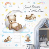 Bear on Clouds Wall Stickers