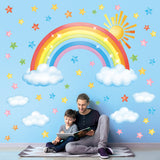 Rainbow, Sun, Clouds and Stars Wall Stickers