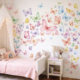 DECOWALL Watercolour Butterflies Wall Stickers Removable Decals (DS9-8101)