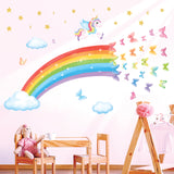 Unicorn Rainbow Butterflies Wall Stickers