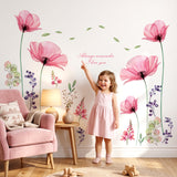 X-ray Pink Flowers Wall Stickers