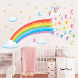 Unicorn Rainbow Butterflies Wall Stickers