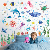 DECOWALL Glow-in-the-Dark Underwater Sea Animals Wall Stickers(GDS4-8097)