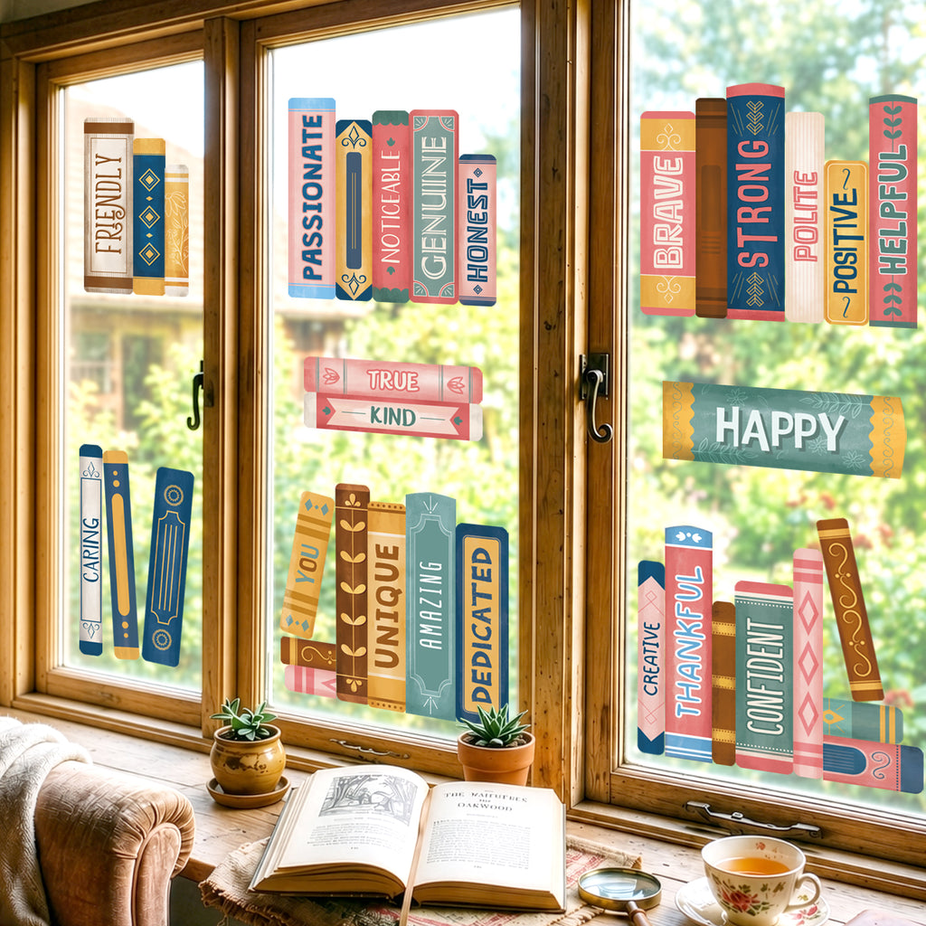 Window Stickers Books Book Quotes Window Clings Stickers – DECOWALL