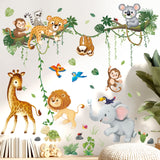 Jungle Animal Branch Wall Stickers