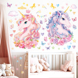 Two Large Size Unicorns Wall Stickers