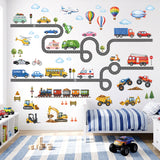 DECOWALL Cars Roads Transport Vehicles Kids Bedroom Wall Stickers (SG3-2613)