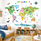 Animal World Map Wall Stickers (XLarge)