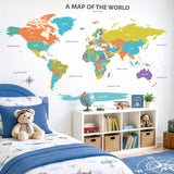 Colourful World Map Wall Stickers